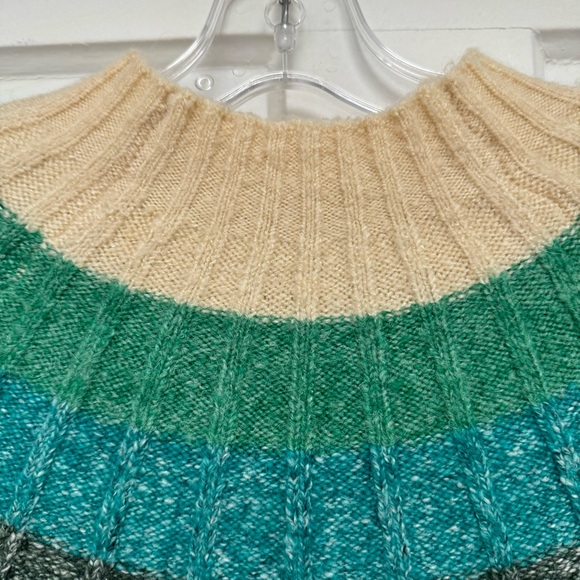 GREYLIN Ombré Funnelneck Knit Sweater XS-S Cream Beige Green Blue - Picture 5 of 10